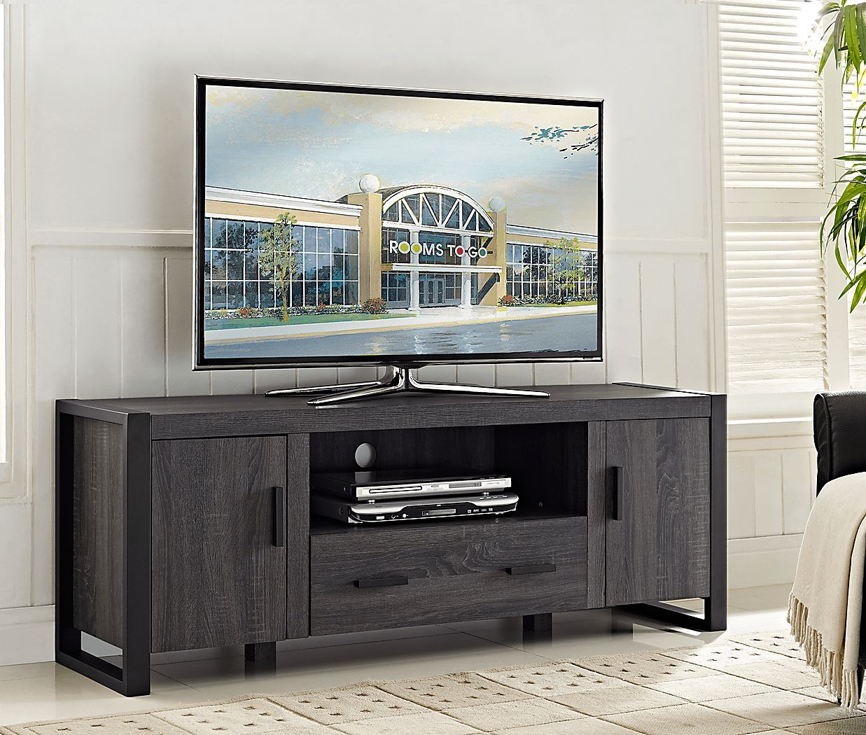 Conway Charcoal Gray Console | Rooms to Go
