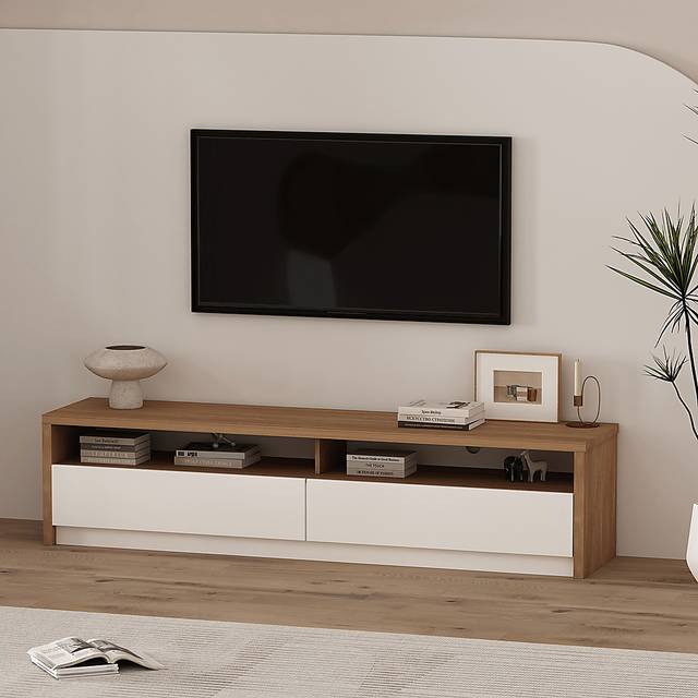 Coolcreek Brown and Off-White 70 in. Console - Thumbnail - Image 2