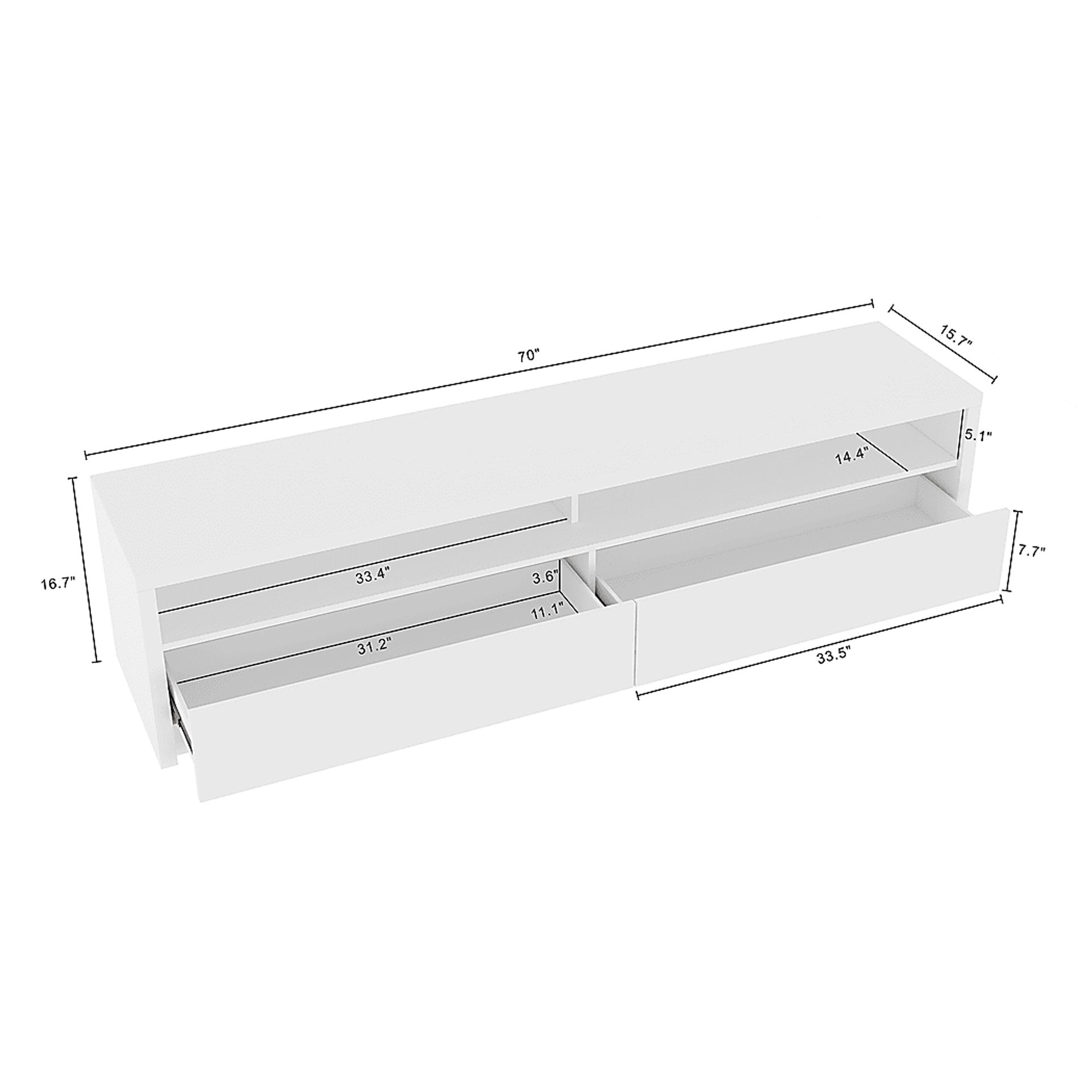 Coolcreek White 70 in. Console - Image 4