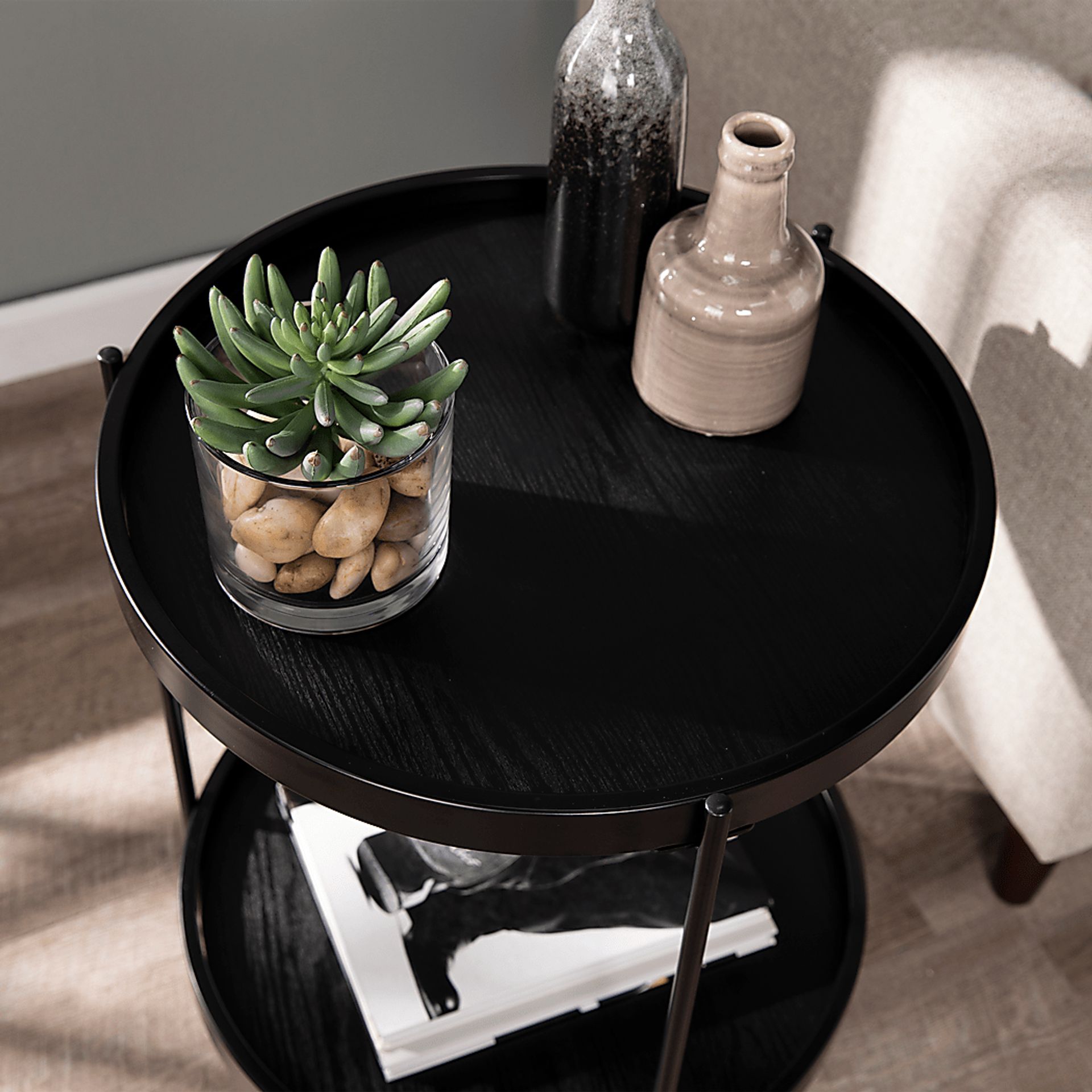 Coolfont Court Black End Table - Image 3