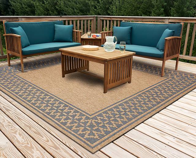 Coosaw Navy 7'10 Square Indoor/Outdoor Rug - Thumbnail - Image 2
