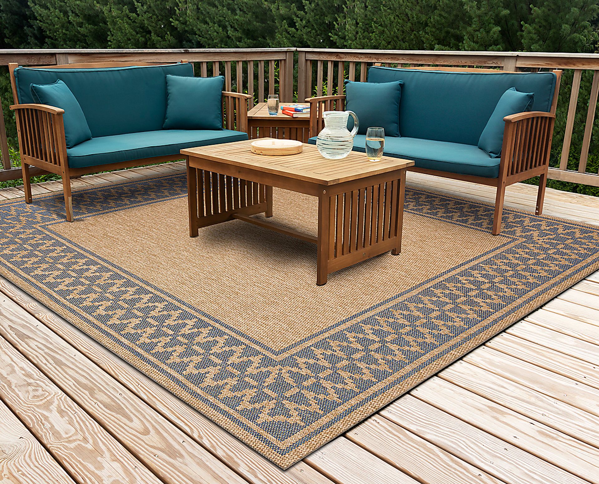 Coosaw Navy 7'10 Square Indoor/Outdoor Rug - Image 2