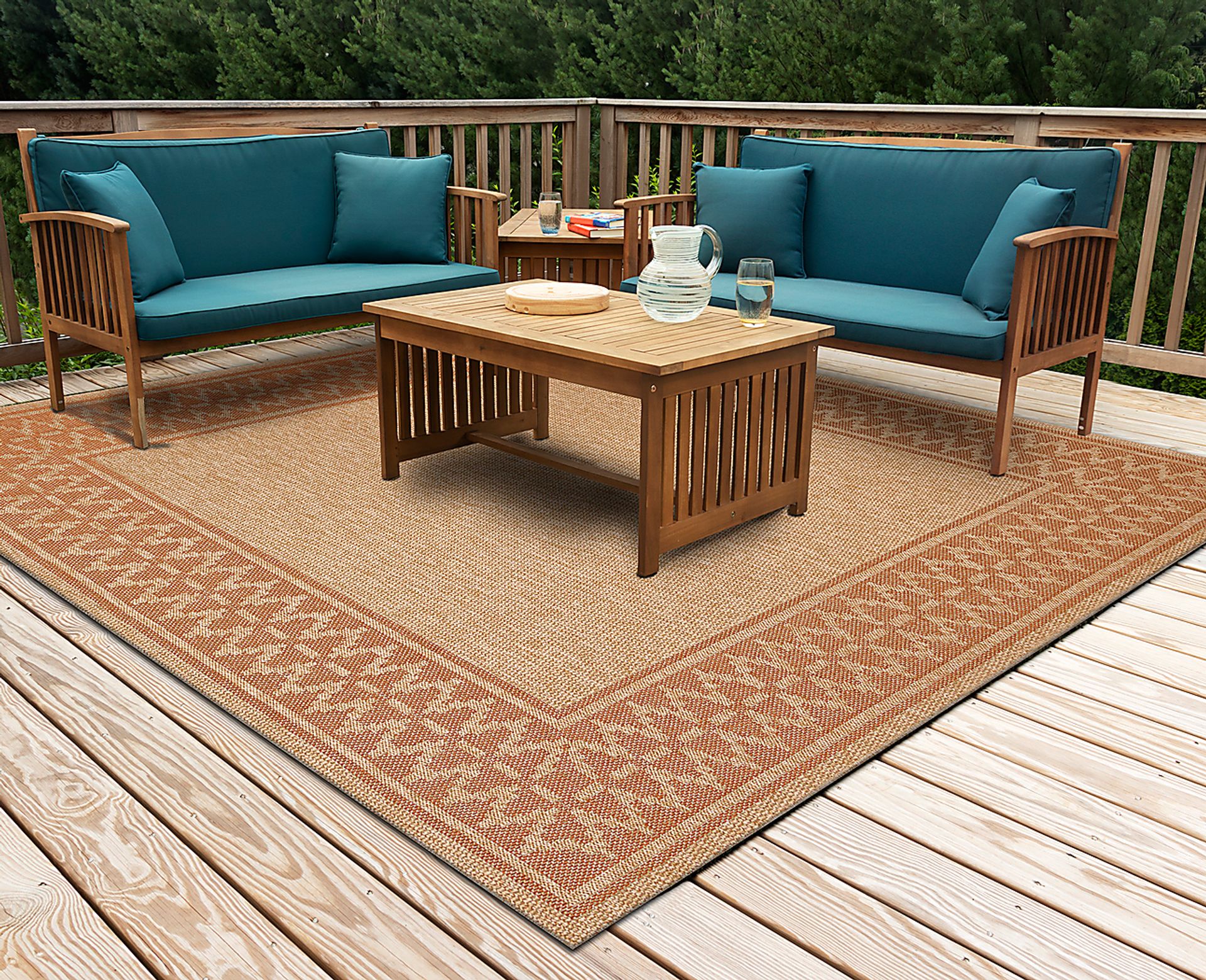 Coosaw Terracotta 7'10 Square Indoor/Outdoor Rug - Image 2