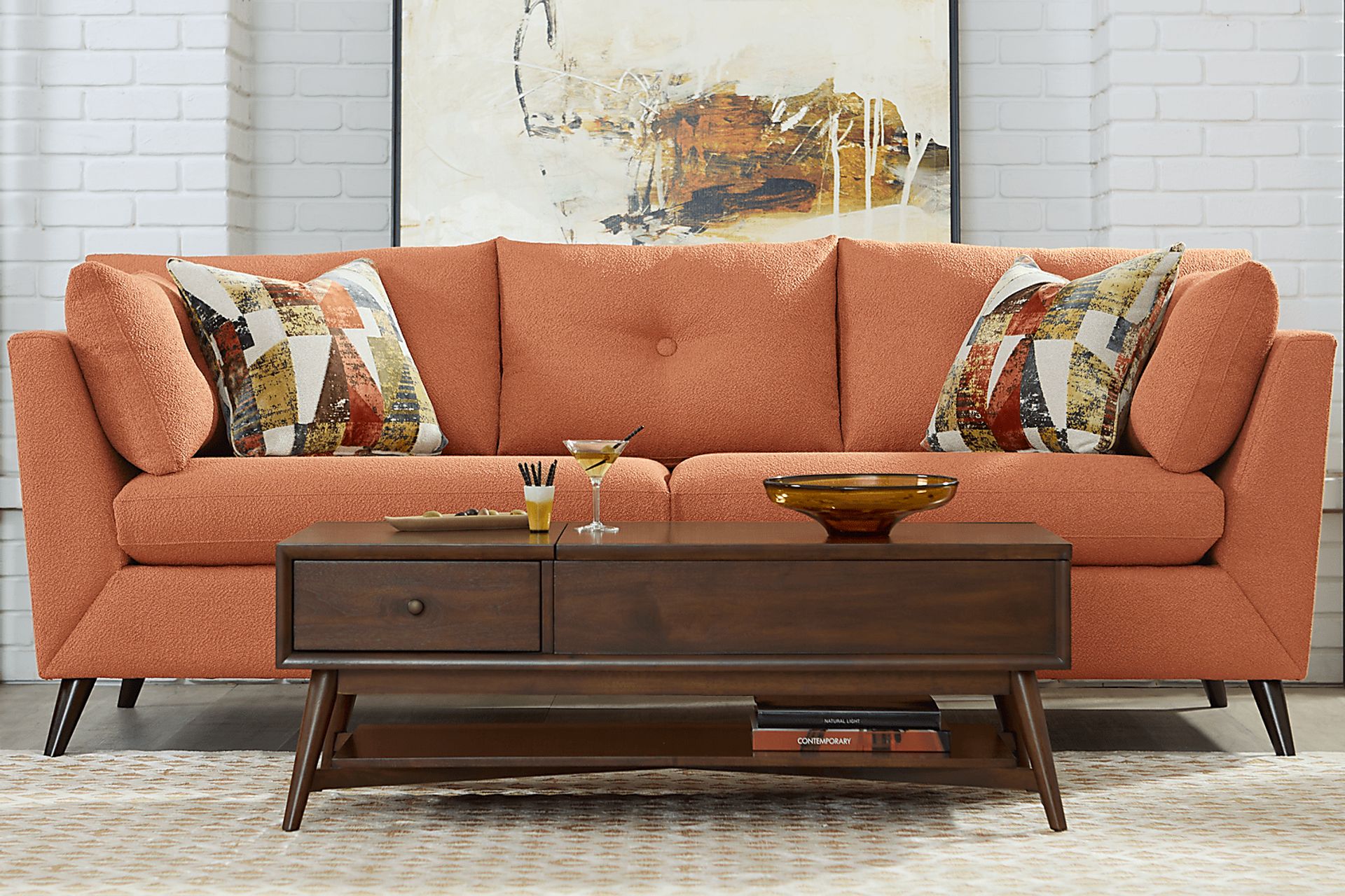 Copenhagen Terracotta Gel Foam Sleeper Sofa - Image 3