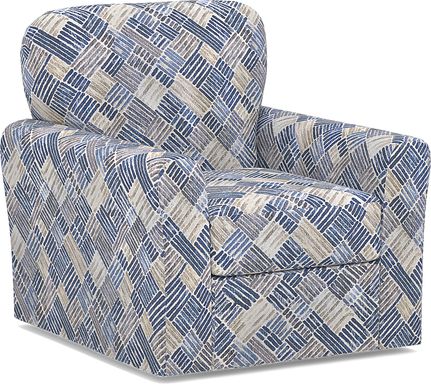 Copley Court Blue Accent Swivel Chair