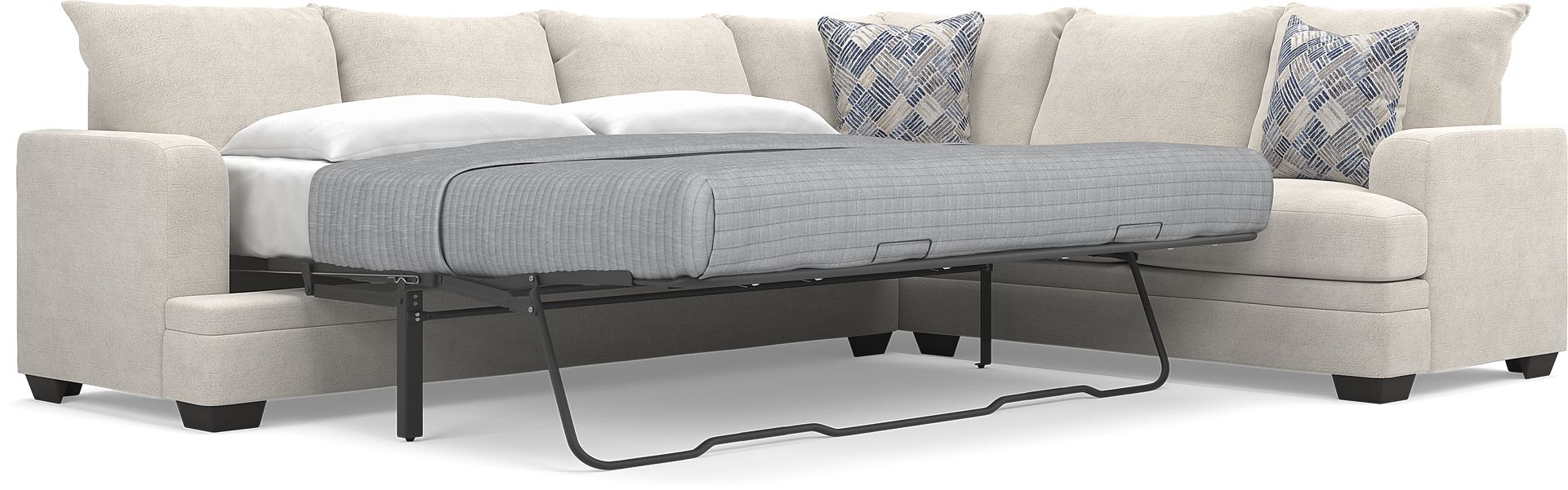 Copley Court Parchment 2 Pc Gel Foam Sleeper Sectional - Image 3