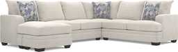 Copley Court Parchment Beige Chenille Fabric 2 Pc With Left Chaise Arm