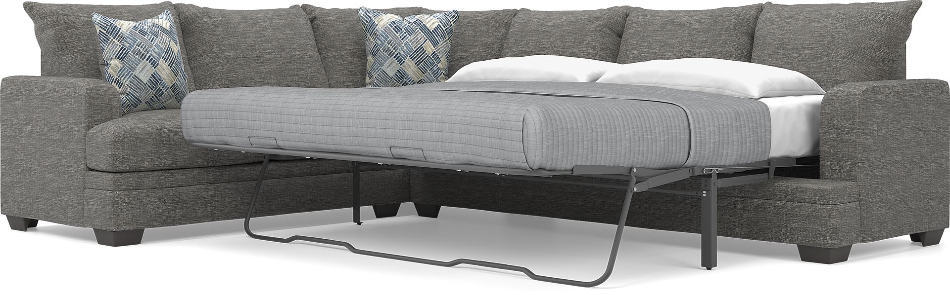 Copley Court Pewter 2 Pc Gel Foam Sleeper Sectional - Image 3