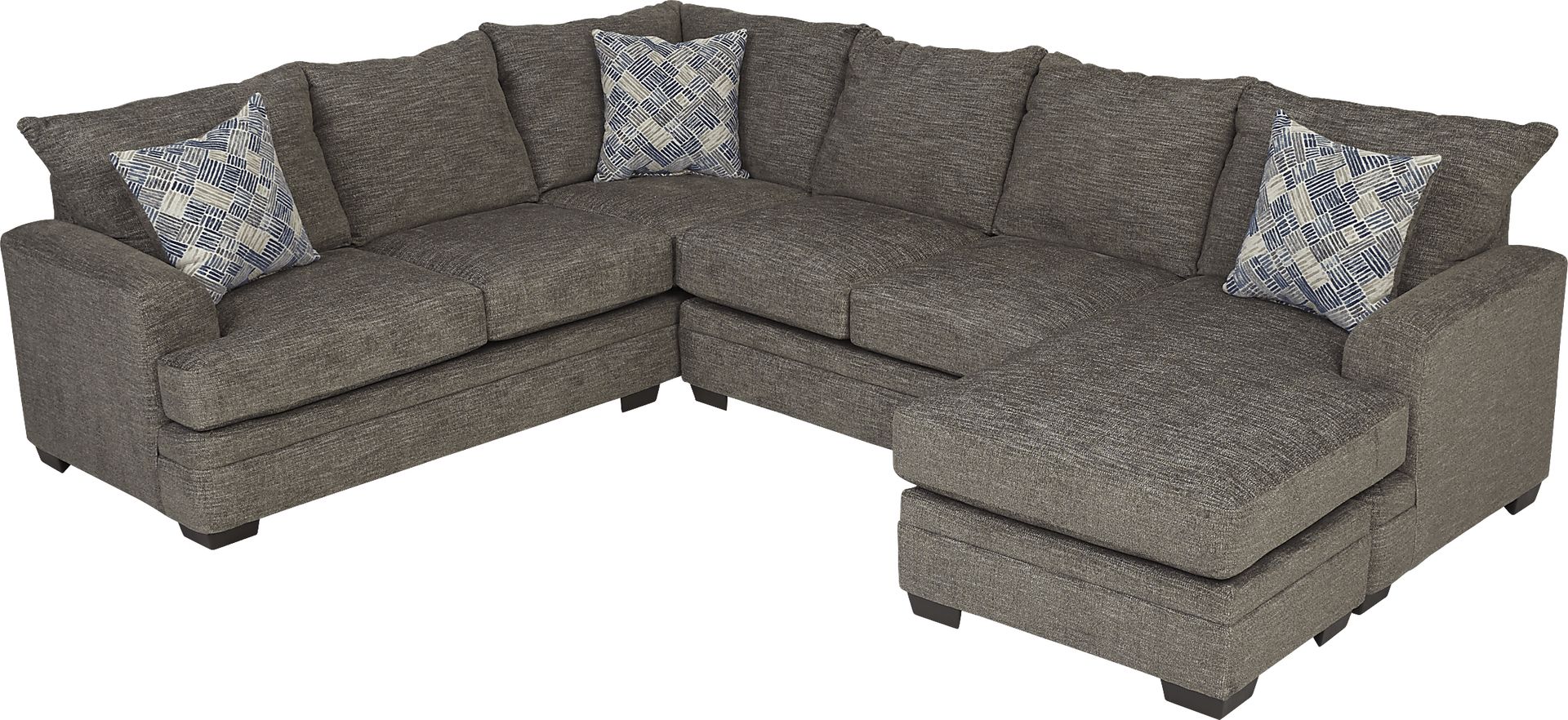 Copley Court Pewter 2 Pc Gel Foam Sleeper Sectional - Image 4