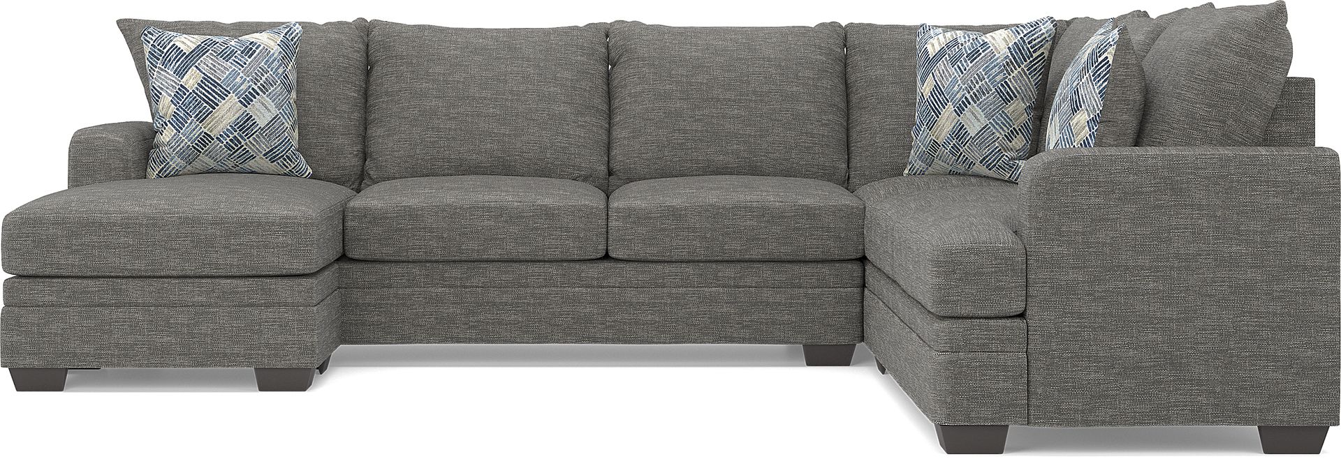 Copley Court Pewter 2 Pc Gel Foam Sleeper Sectional - Image 4