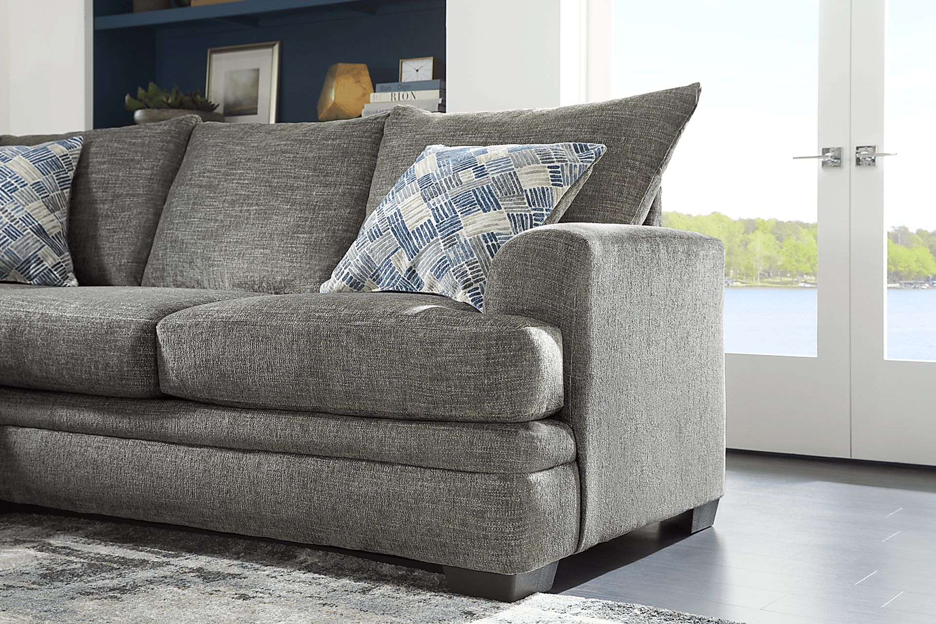 Copley Court Pewter 2 Pc Gel Foam Sleeper Sectional - Image 6