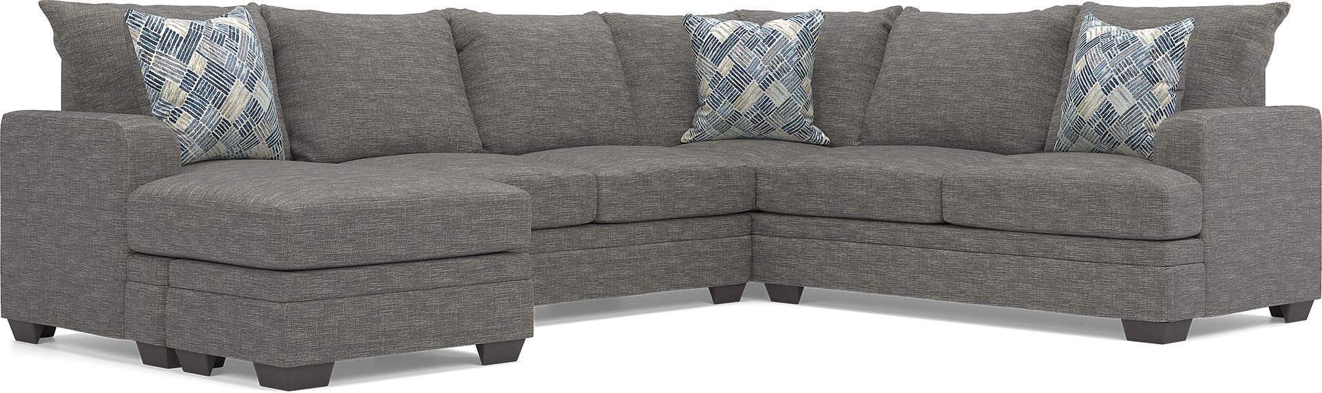 Copley Court Pewter 2 Pc Gel Foam Sleeper Sectional - Image 1