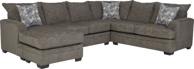 Copley Court Pewter 2 Pc Gel Foam Sleeper Sectional - Thumbnail - Image 1
