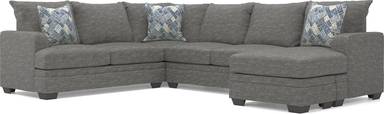 2 pc right arm chaise sectional