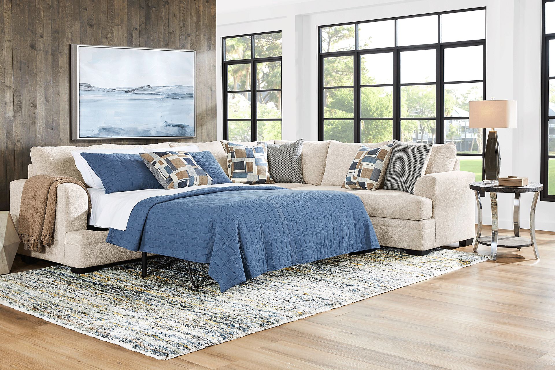 Copley Place Linen 2 Pc Sleeper Sectional - Image 3