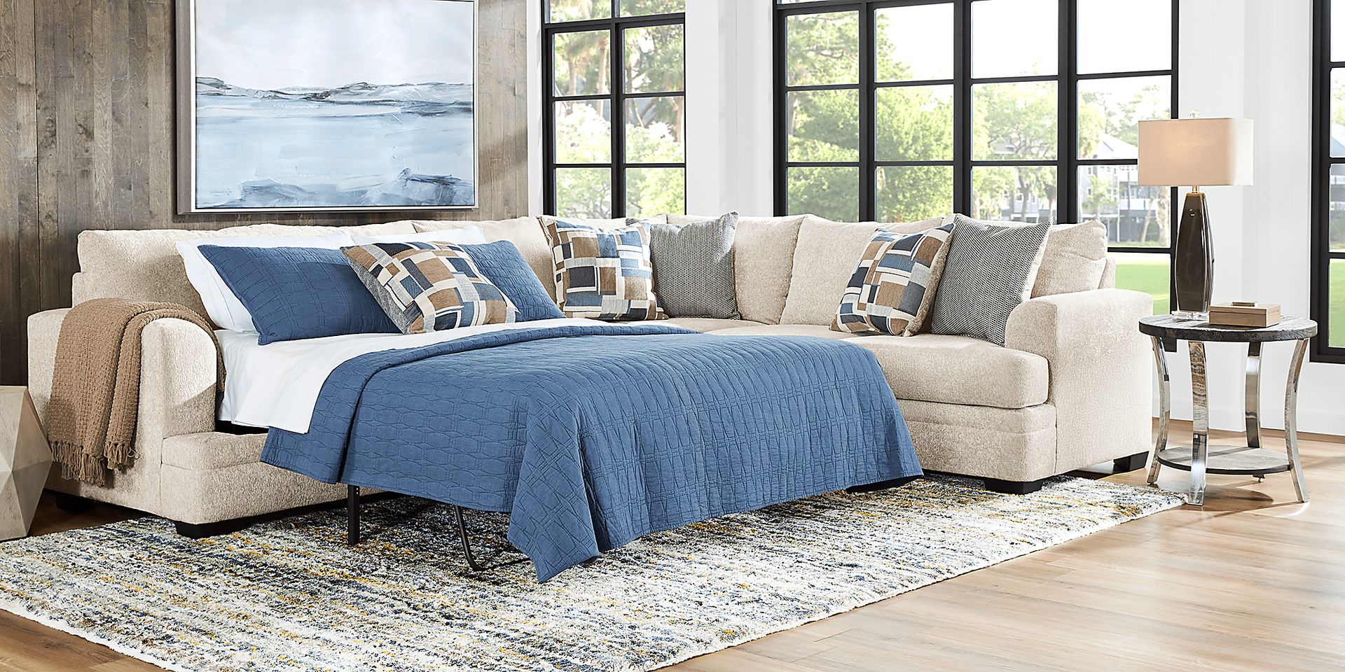 Copley Place Linen 2 Pc Sleeper Sectional - Image 3
