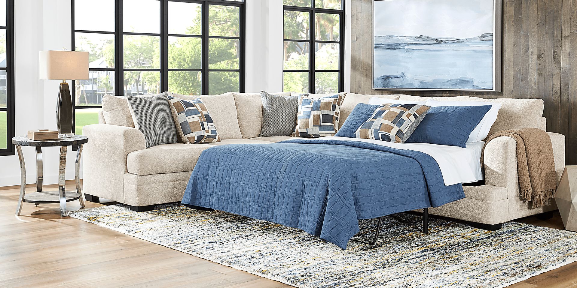 Copley Place Linen 2 Pc Sleeper Sectional - Image 3