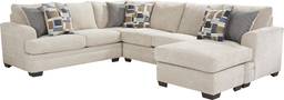 2 pc right arm chaise sleeper sectional