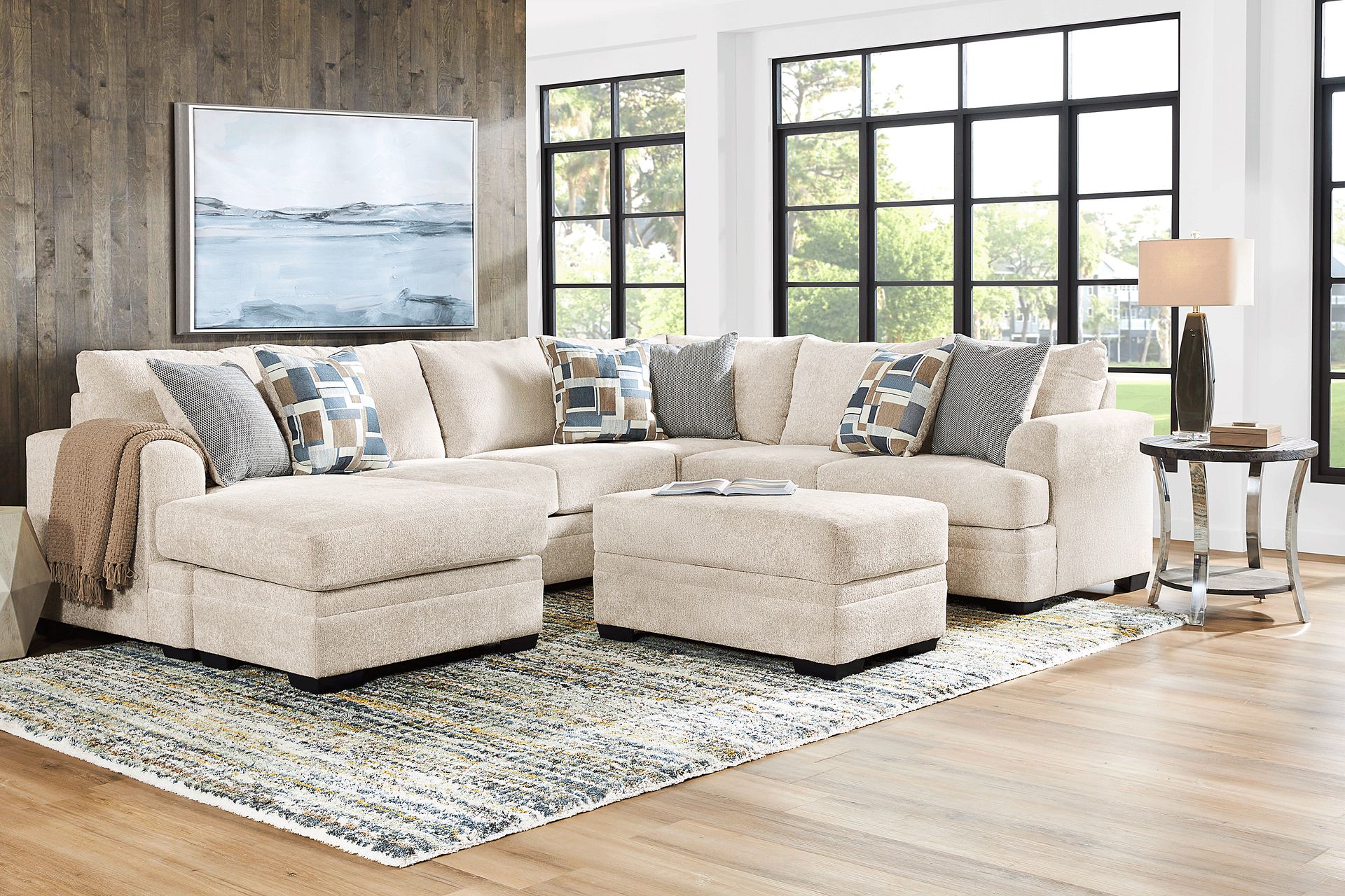 Copley Place Linen 3 Pc Sectional Living Room - Image 1