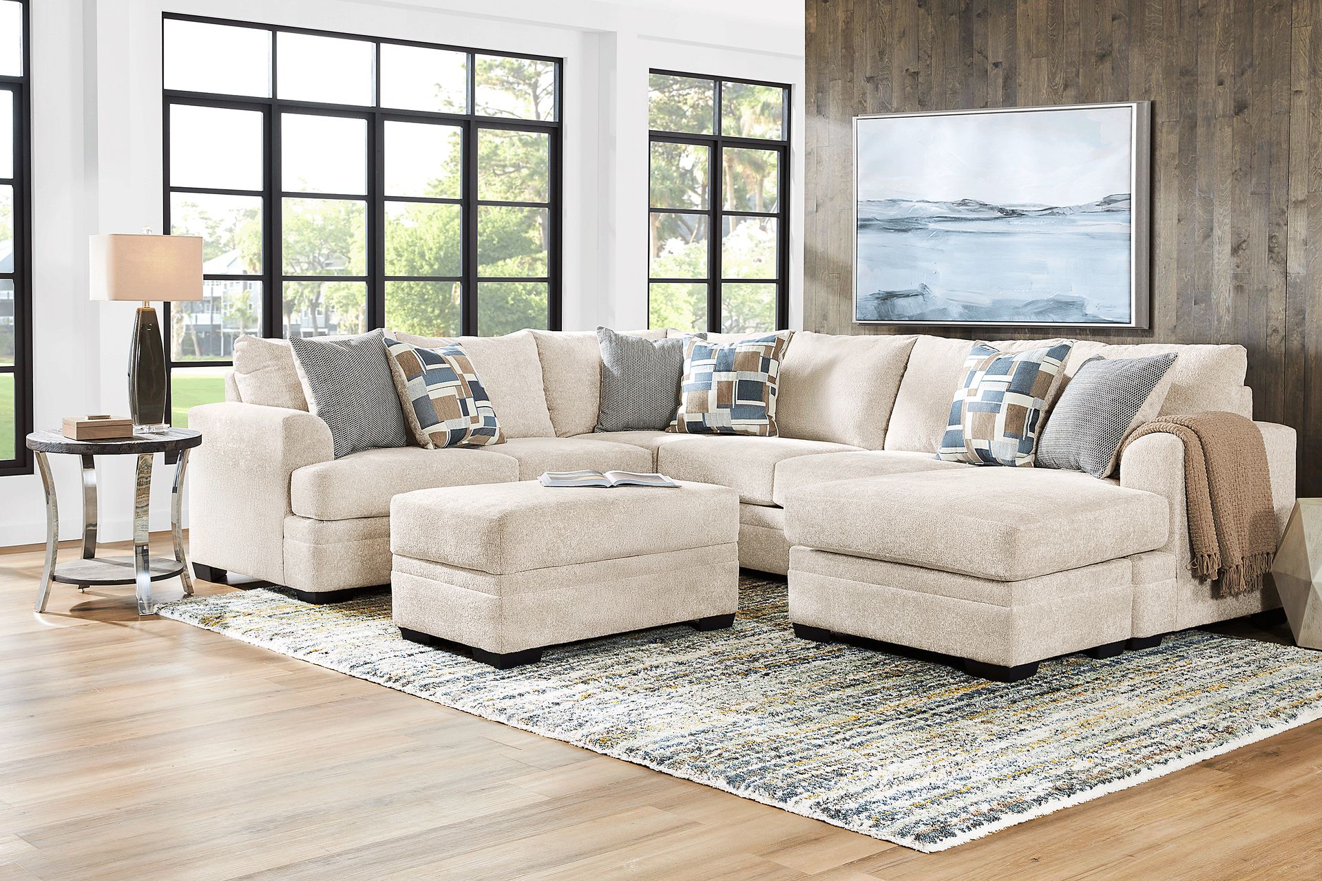 Copley Place Linen 3 Pc Sectional Living Room - Image 1