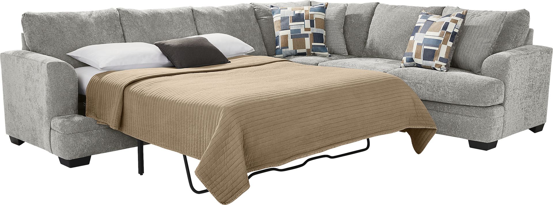Copley Place Slate 2 Pc Sleeper Sectional - Image 4