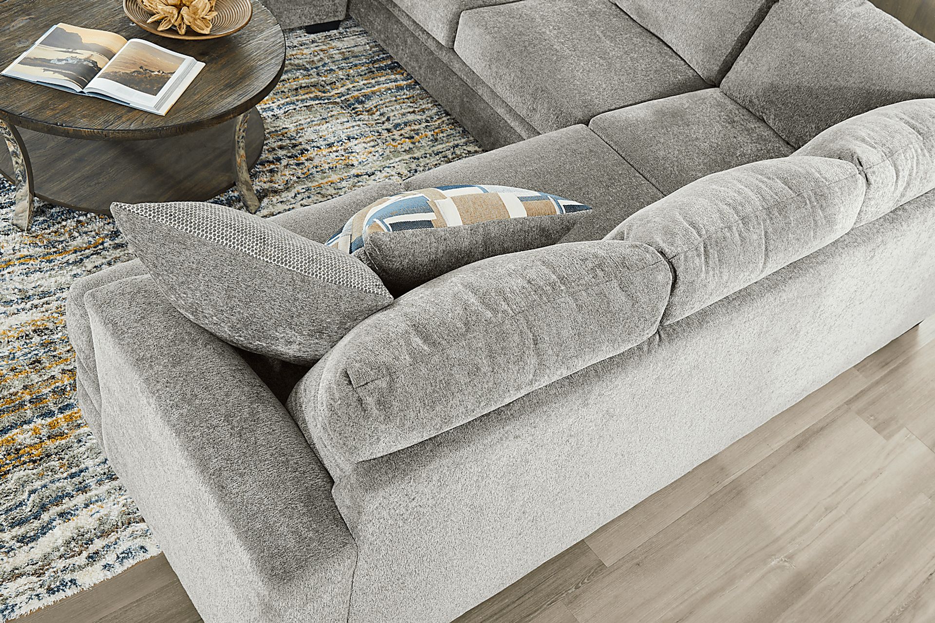 Copley Place Slate 2 Pc Sleeper Sectional - Image 4