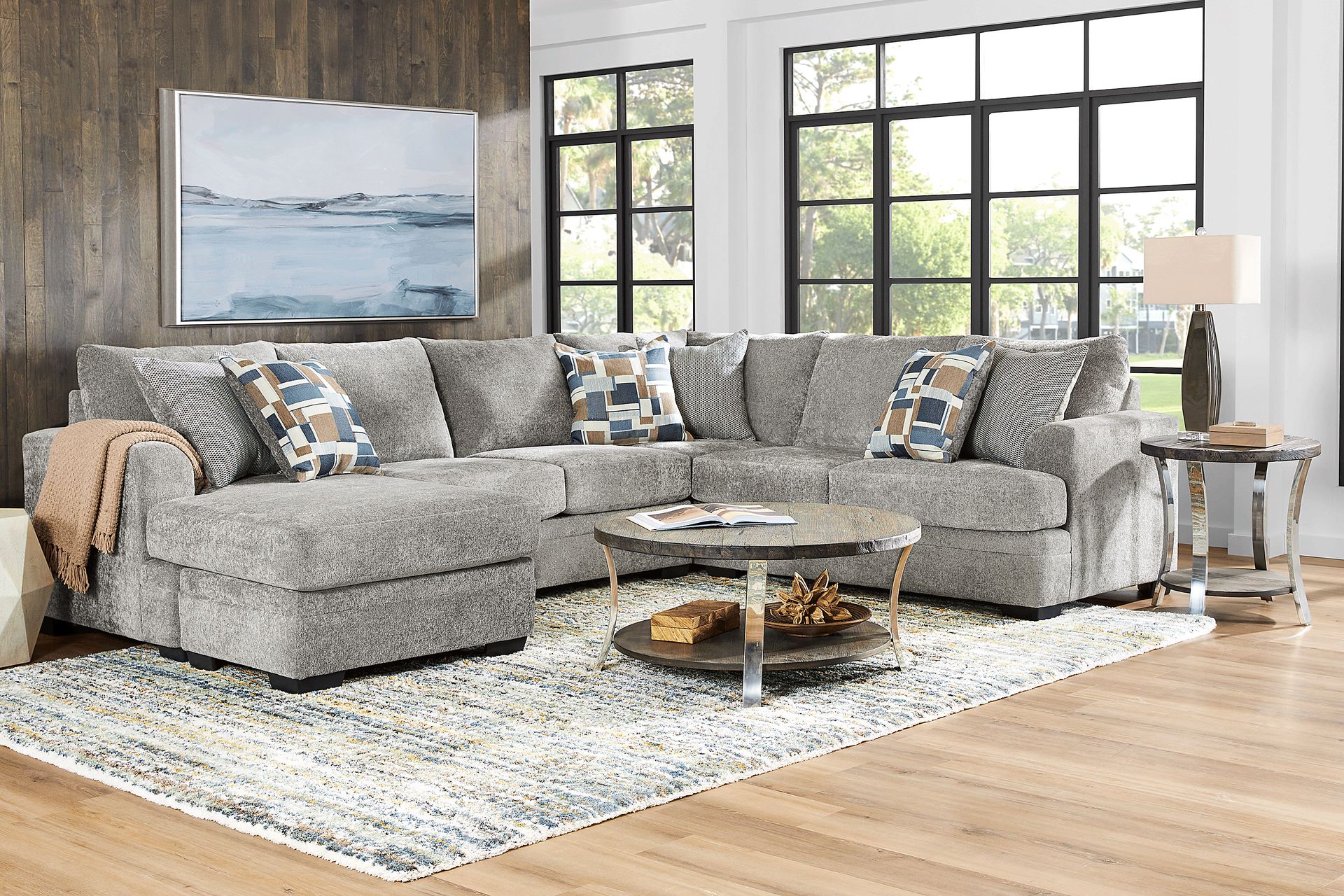 Copley Place Slate 2 Pc Sleeper Sectional - Image 2