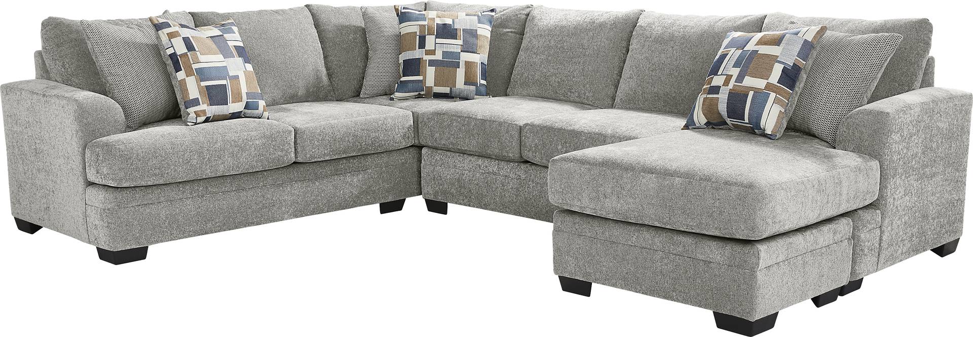 2 pc right arm chaise sleeper sectional