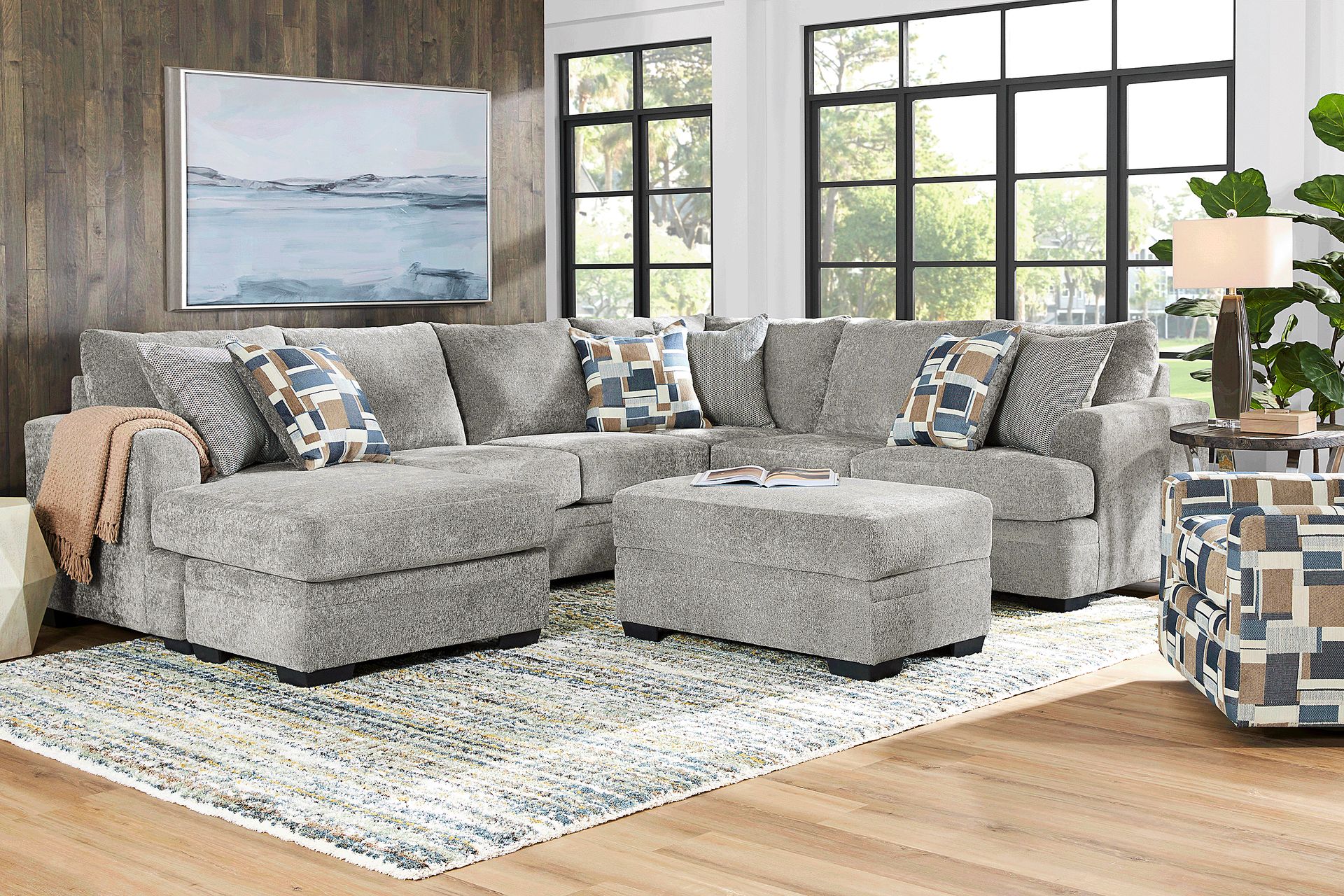 Copley Place Slate 4 Pc Sectional Living Room - Image 1
