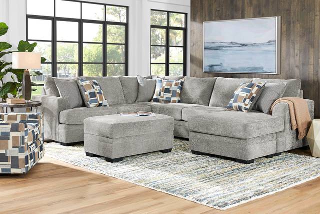 Copley Place Slate 6 Pc Sectional Living Room - Thumbnail - Image 1