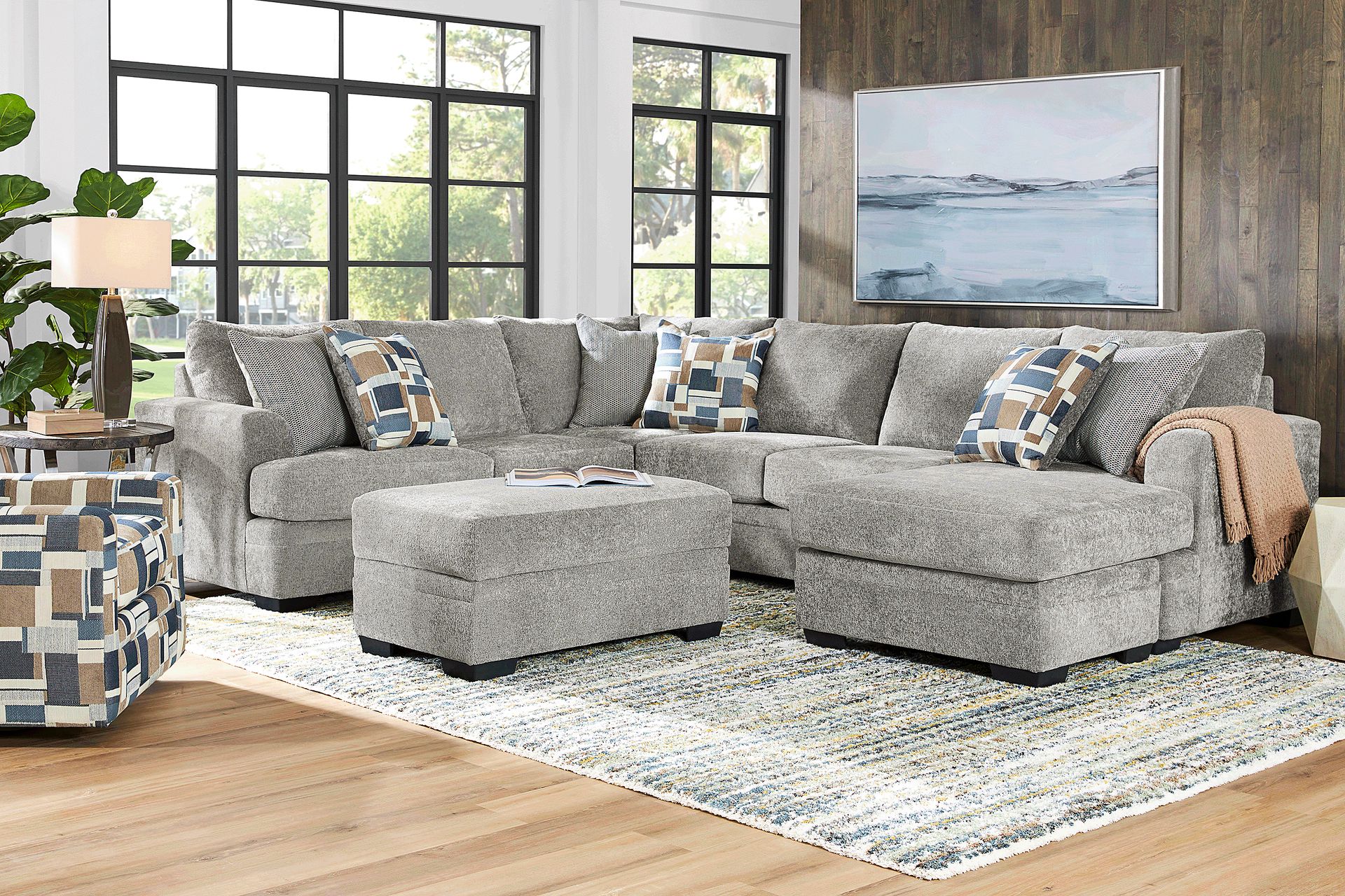 Copley Place Slate 6 Pc Sectional Living Room - Image 1
