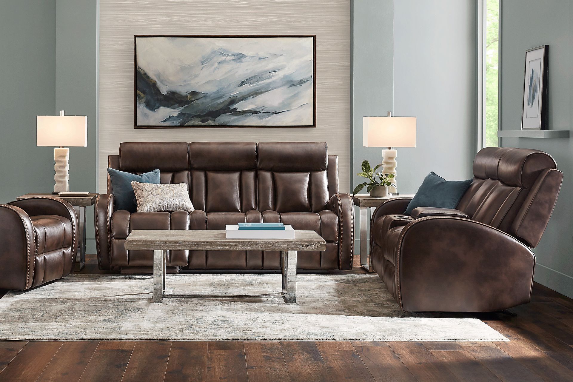 Copperfield Brown Dual Power Reclining Sofa - Image 2