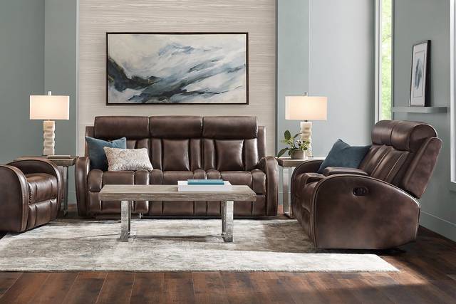 Copperfield Brown 8 Pc Dual Power Reclining Living Room - Thumbnail - Image 1