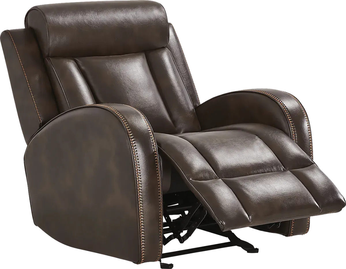 Copperfield Brown Polyester Fabric Dual Power Recliner Rooms to Go