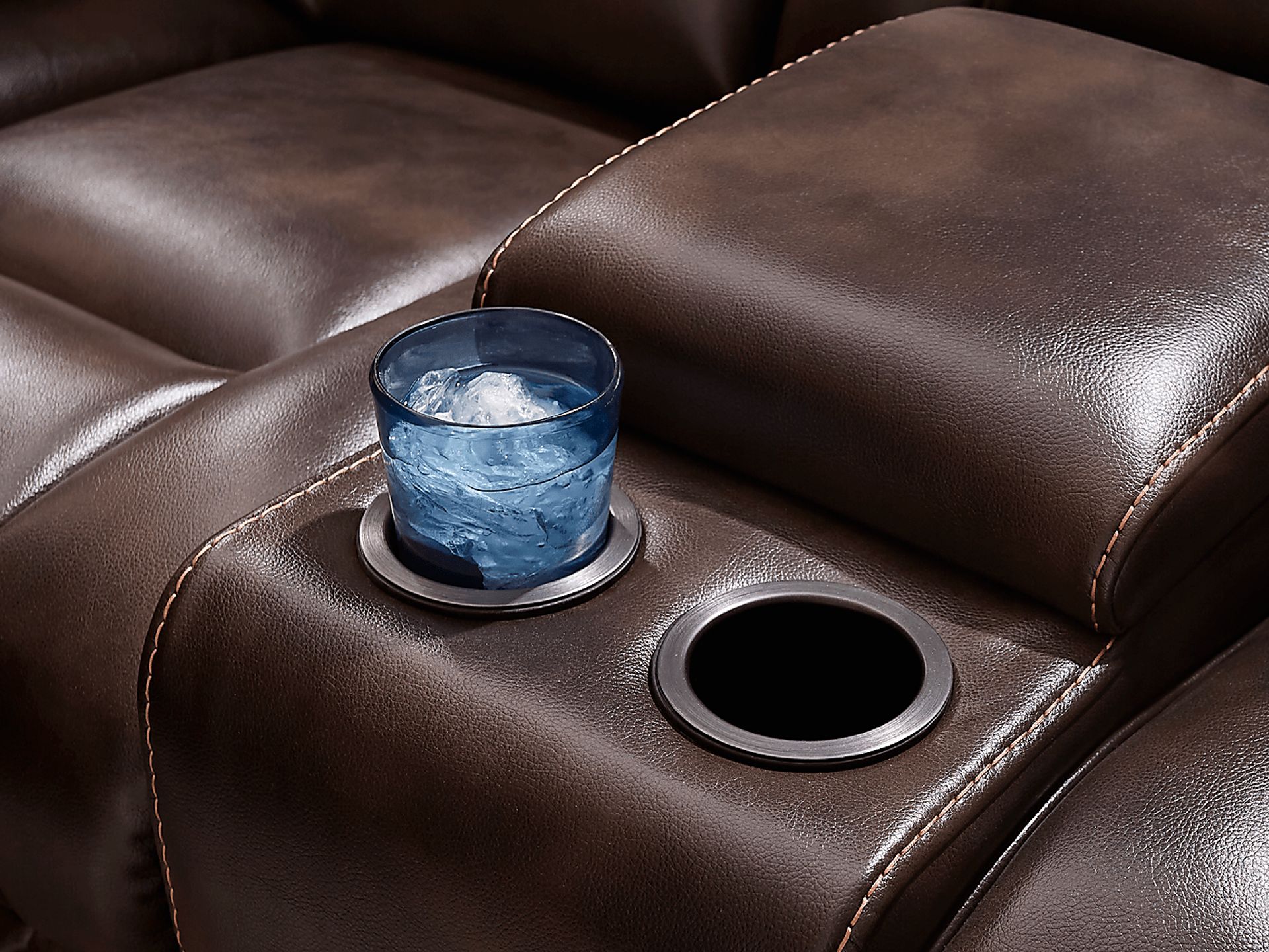 Copperfield Brown Dual Power Reclining Console Loveseat - Image 4
