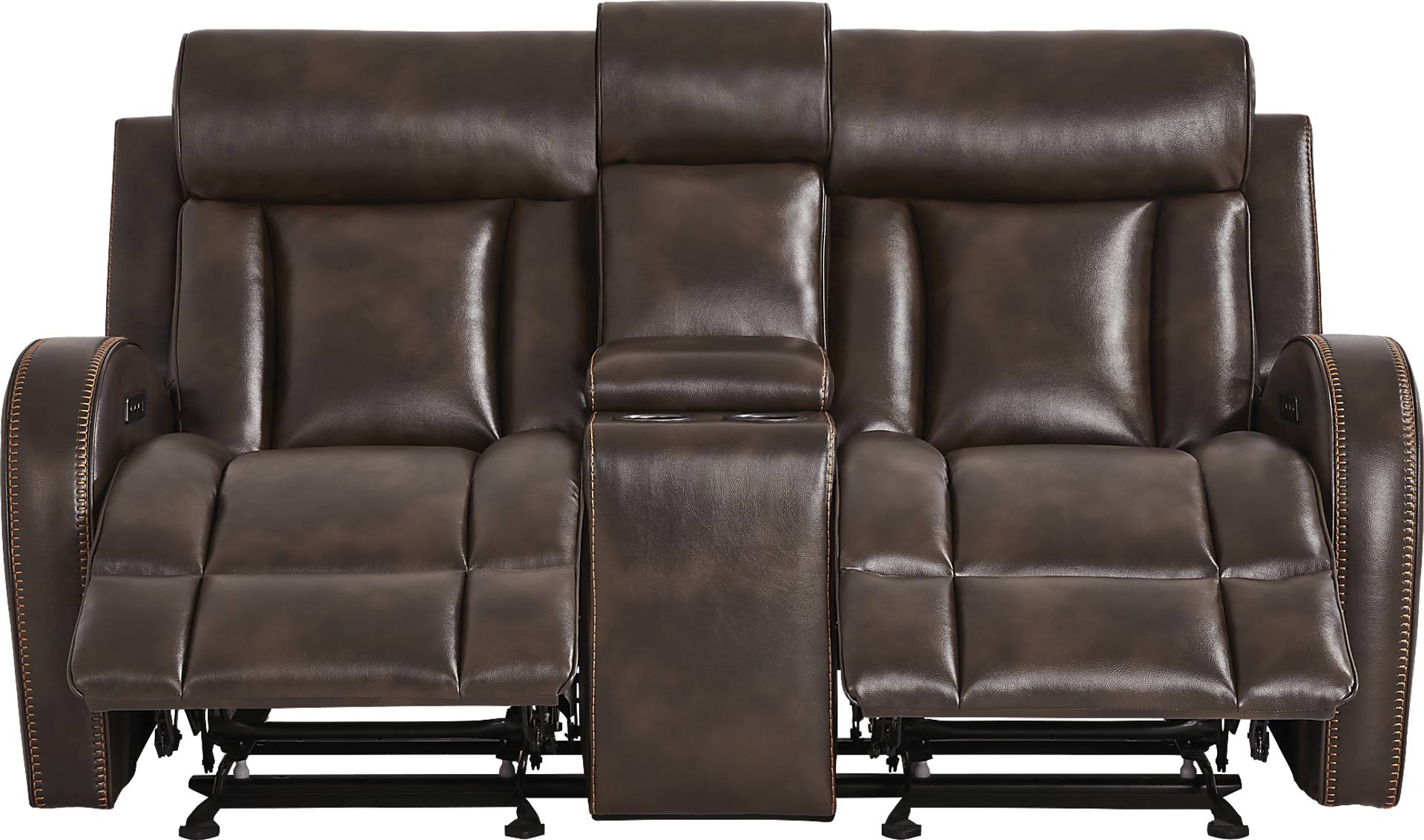 dual power reclining console loveseat