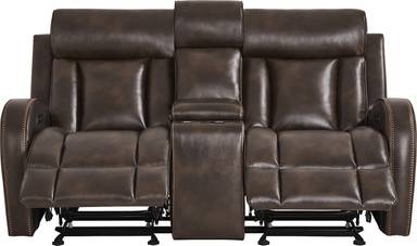 dual power reclining console loveseat