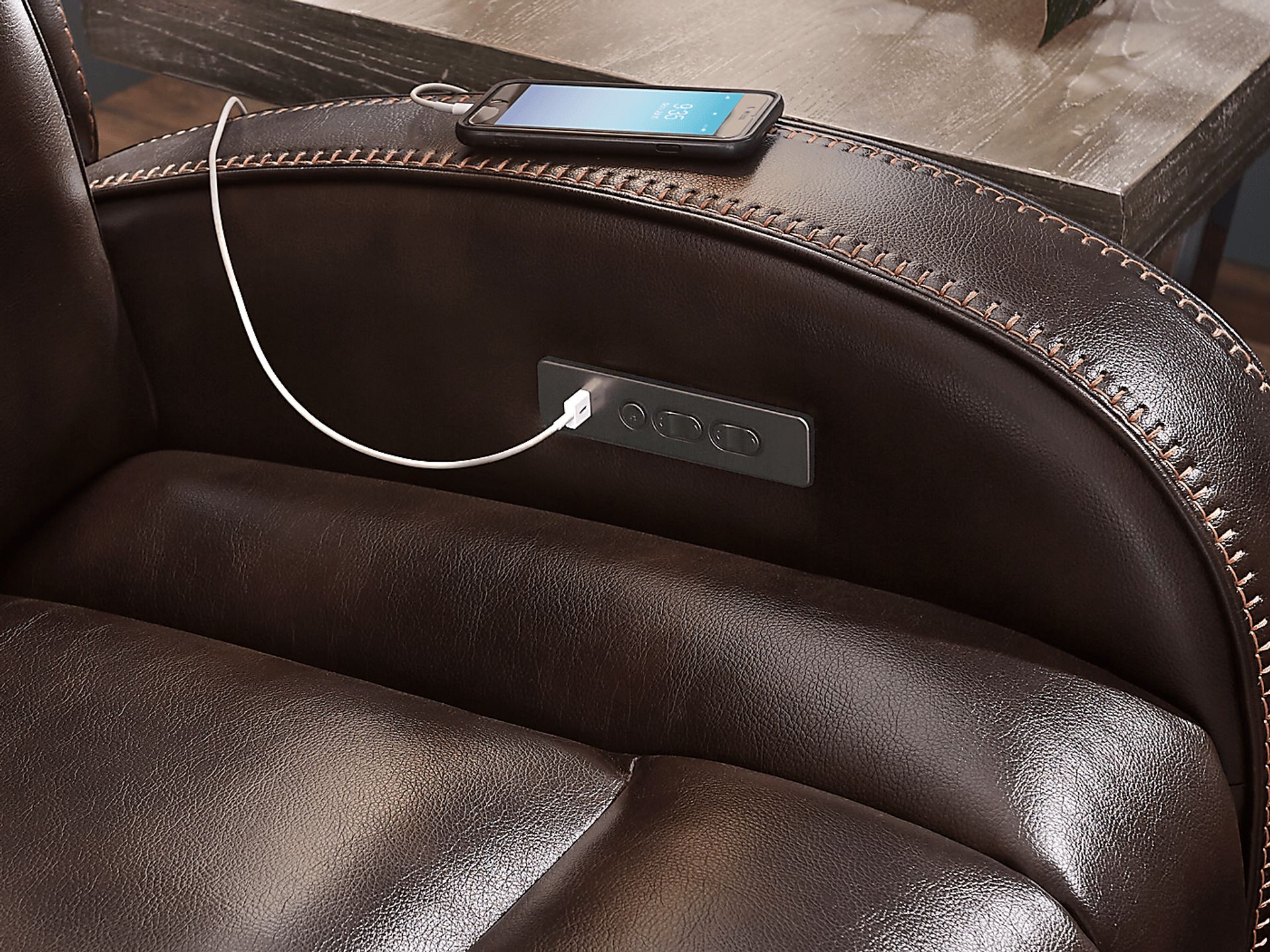 Copperfield Brown Dual Power Reclining Sofa - Image 3