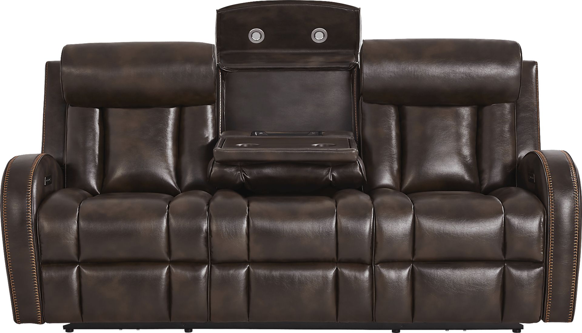 Copperfield Brown Dual Power Reclining Sofa - Image 1