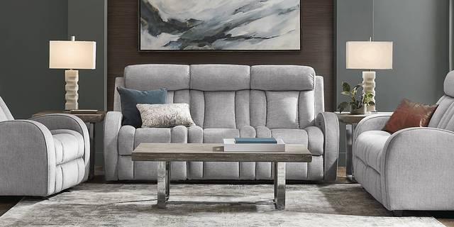Copperfield Gray Dual Power Reclining Sofa - Thumbnail - Image 2