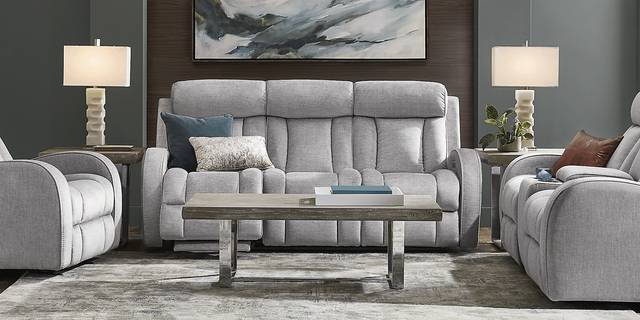 Copperfield Gray 3 Pc Dual Power Reclining Living Room - Thumbnail - Image 2
