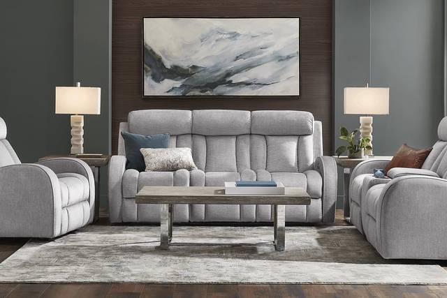 Copperfield Gray 3 Pc Dual Power Reclining Living Room - Thumbnail - Image 1