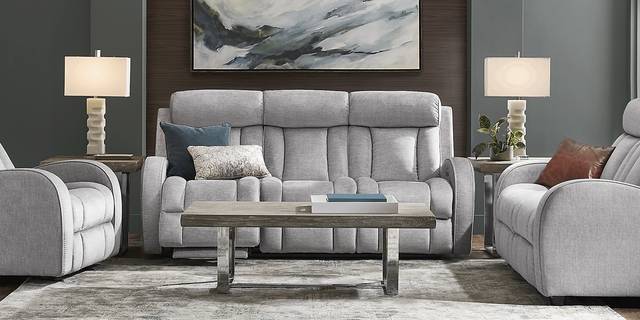 Copperfield Gray 5 Pc Living Room with Dual Power Reclining Sofa - Thumbnail - Image 2