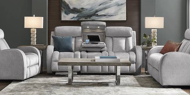 Copperfield Gray 5 Pc Living Room with Dual Power Reclining Sofa - Thumbnail - Image 3