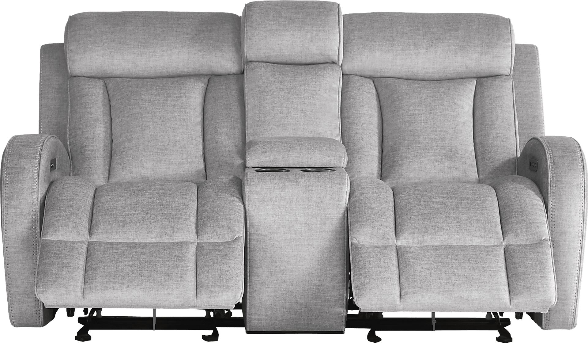 Copperfield Gray Dual Power Reclining Console Loveseat - Image 2