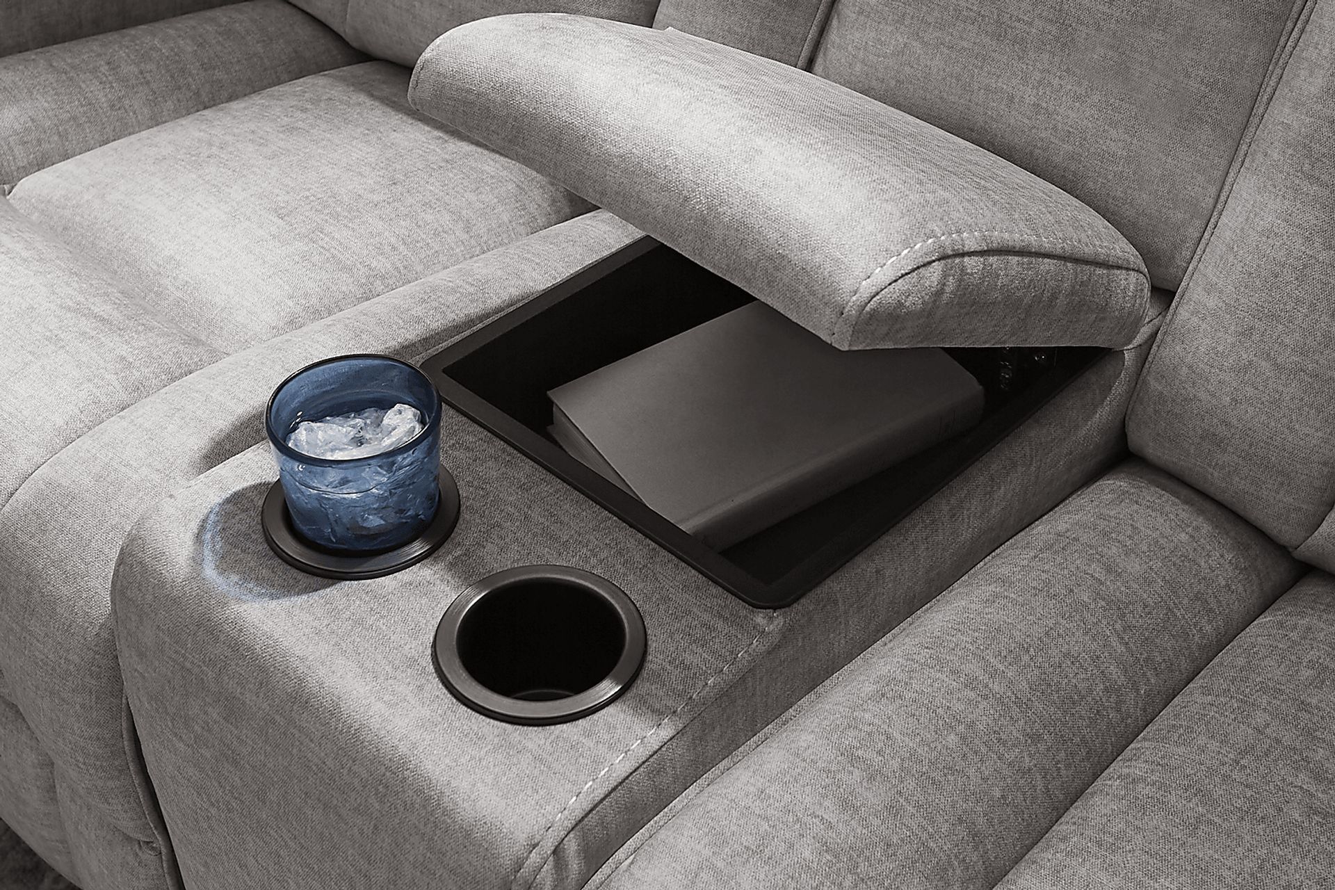 Copperfield Gray Dual Power Reclining Console Loveseat - Image 3
