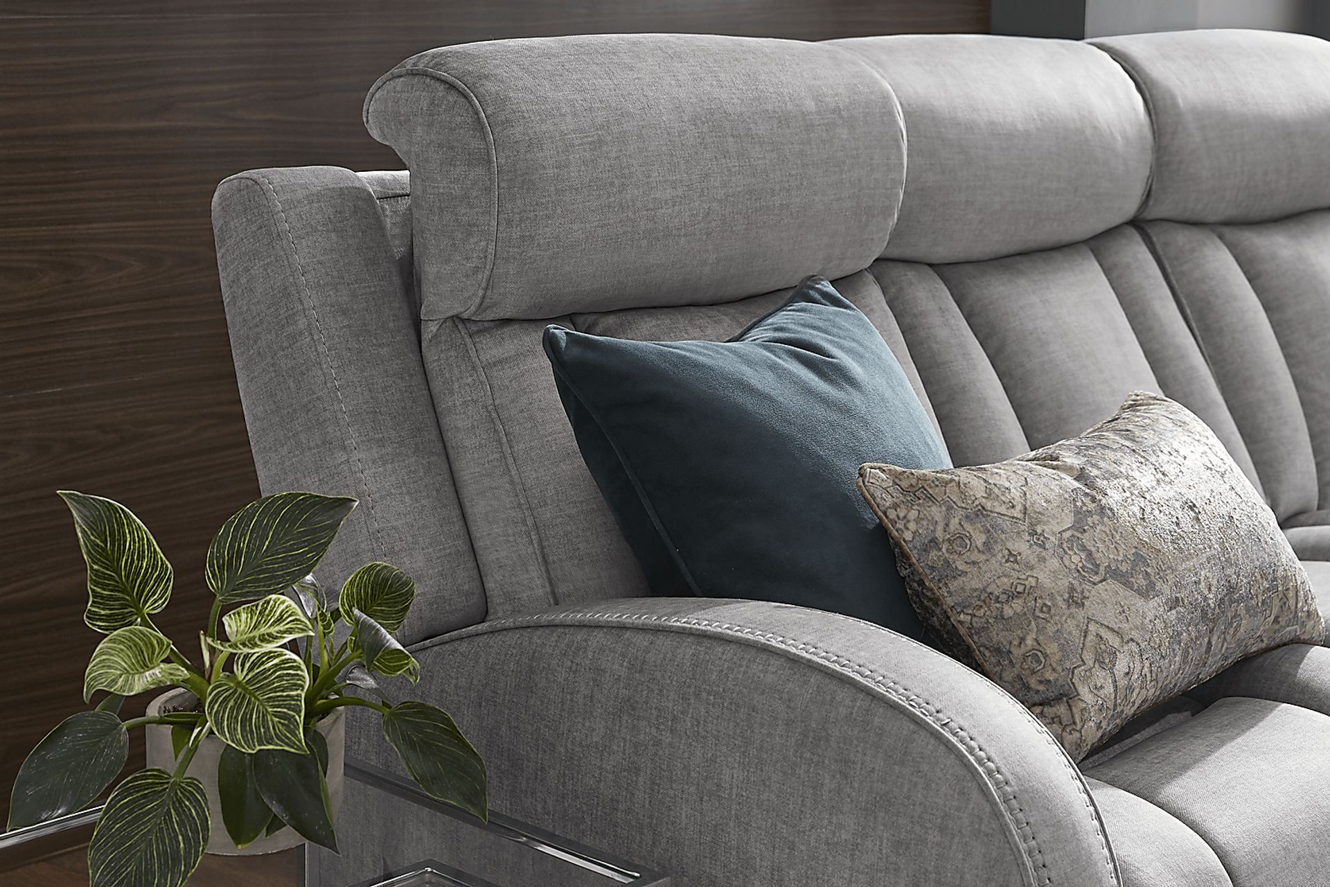 Copperfield Gray Dual Power Reclining Sofa - Image 6