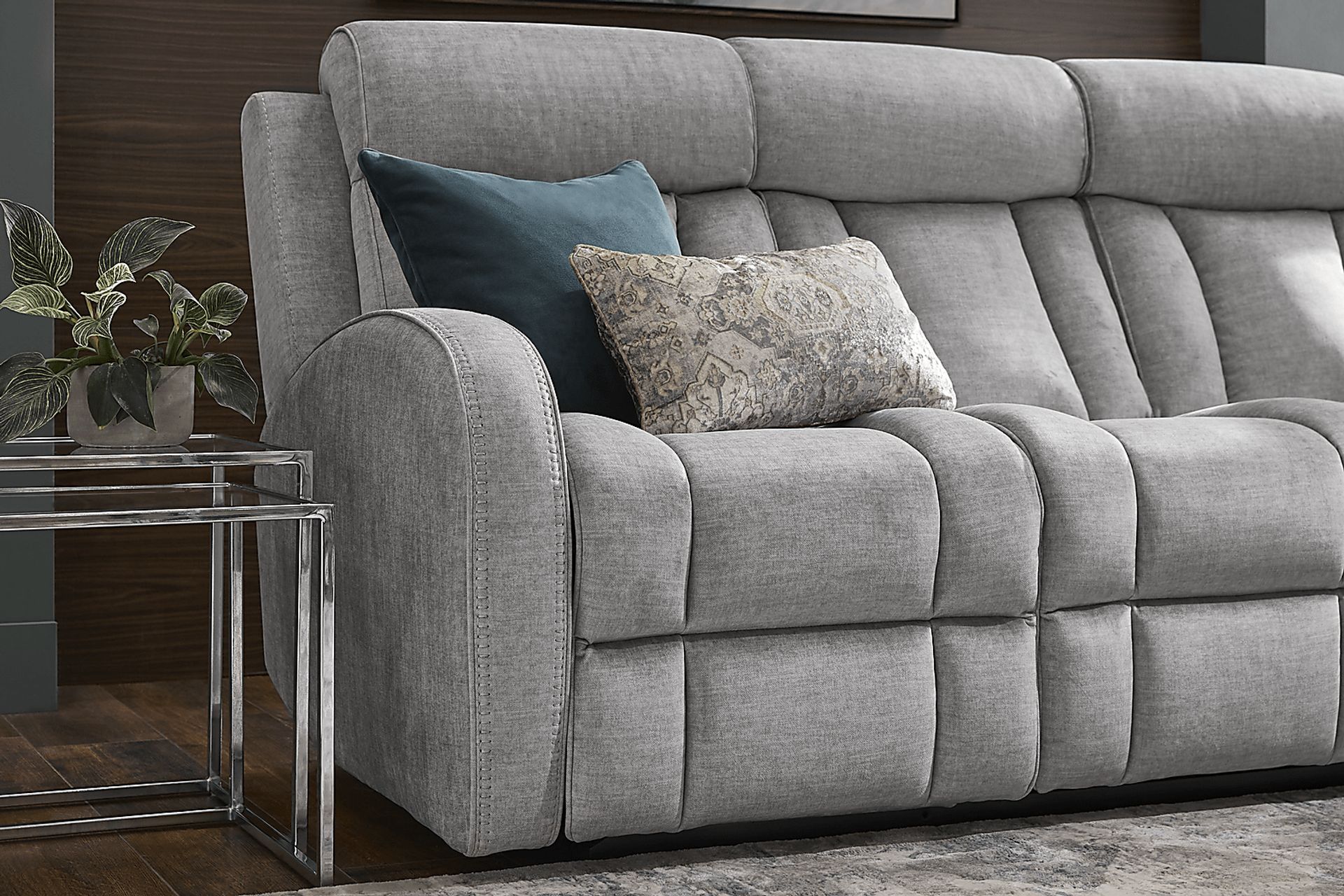 Copperfield Gray Dual Power Reclining Sofa - Image 7