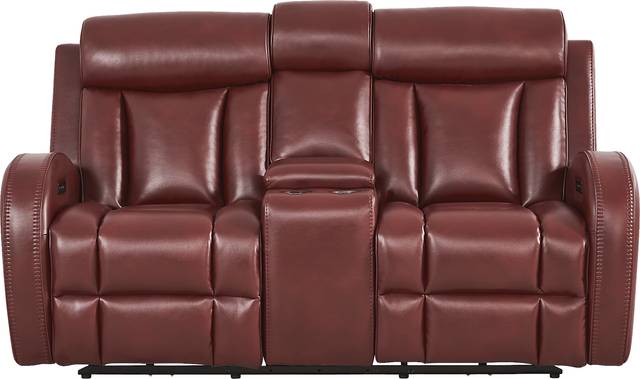 Copperfield Red Dual Power Reclining Console Loveseat - Thumbnail - Image 2