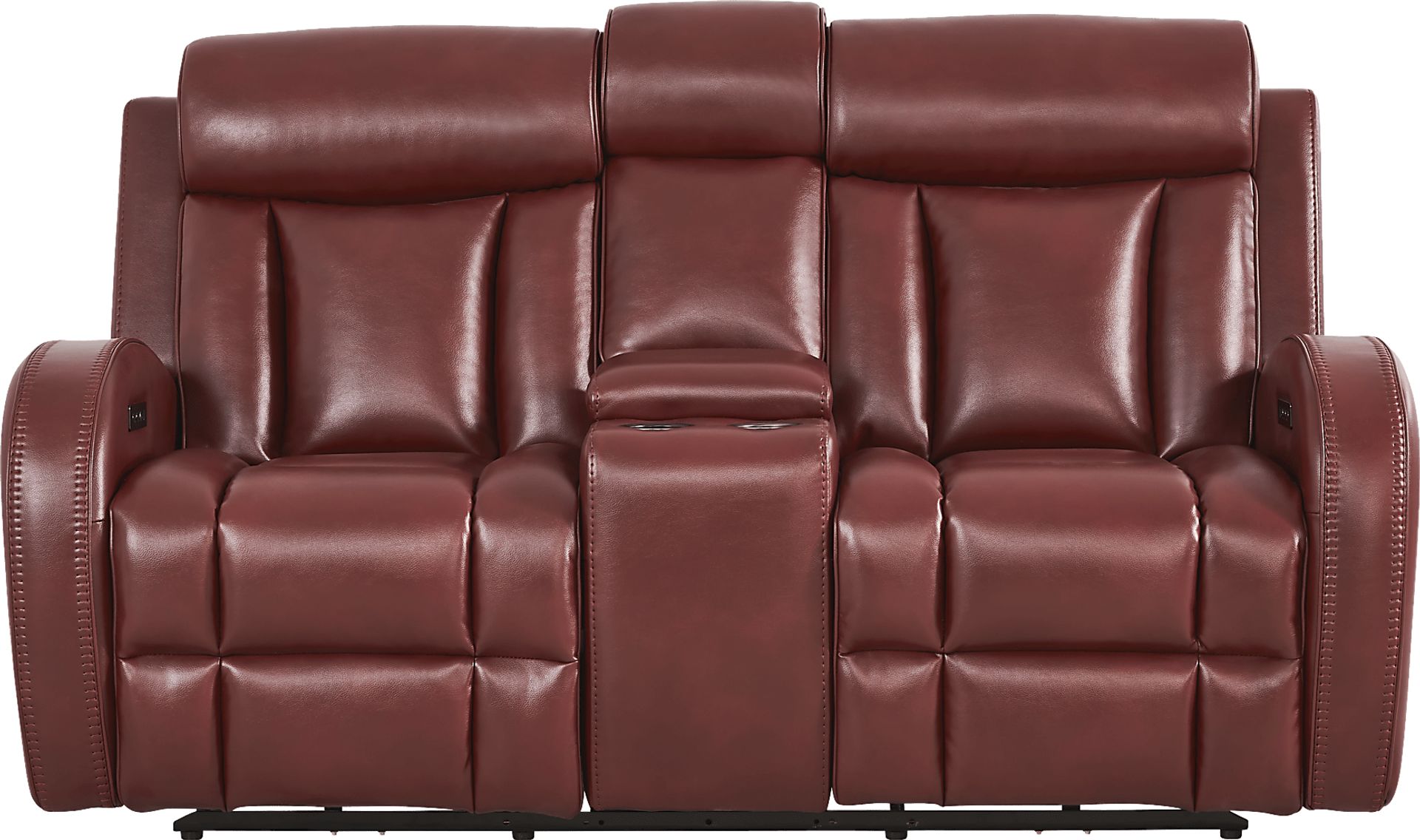 Copperfield Red Dual Power Reclining Console Loveseat - Image 2